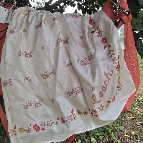 Coach Mia Shoulder Bag - Coral with Scarf - Picture 4 of 9